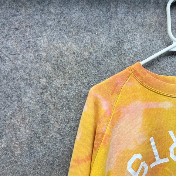 Nike Pullover Women Medium Yellow Tie Dye Crewneck Sportswear Club Sweatshirt - Picture 10 of 13
